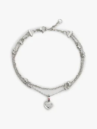 Doppellagiges Armband mit Herzanhänger