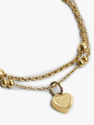 Doppellagiges Armband mit Herzanhänger