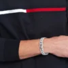 Edelstahlarmband mit Flaggenstreifen Edelstahlarmband mit Flaggenstreifen