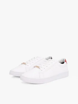 Einfarbiger Ledersneaker