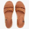 Espadrille mit gedrehten Lederriemen und Plateausohle Espadrille mit gedrehten Lederriemen und Plateausohle