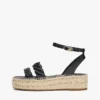 Espadrille mit gedrehten Lederriemen und Plateausohle Espadrille mit gedrehten Lederriemen und Plateausohle