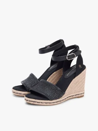 Espadrille-Sandale mit Keilabsatz aus Raffia