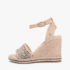 Espadrille-Sandale mit Keilabsatz aus Raffia Espadrille-Sandale mit Keilabsatz aus Raffia