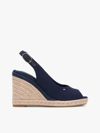Espadrille-Sandale mit Keilabsatz und Fersenriemen