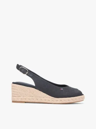 Espadrille-Sandale mit Keilabsatz und Fersenriemen