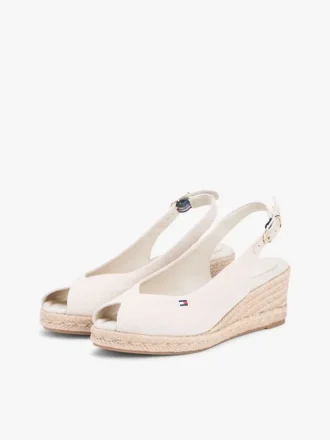 Espadrille-Sandale mit Keilabsatz und Fersenriemen