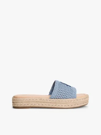 Espadrille-Sandale mit Schriftzug-Monogramm
