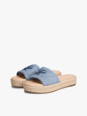 Espadrille-Sandale mit Schriftzug-Monogramm