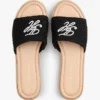 Espadrille-Sandale mit Schriftzug-Monogramm