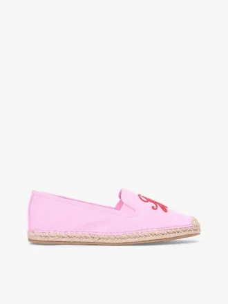 Espadrilles aus Canvas mit Schriftzug-Monogramm