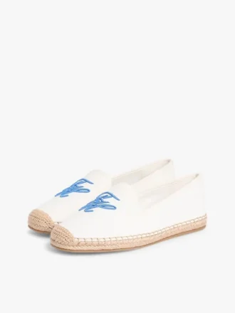 Espadrilles aus Canvas mit Schriftzug-Monogramm