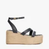 Espadrilles mit Lederriemen und Plateau Espadrilles mit Lederriemen und Plateau
