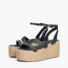 Espadrilles mit Lederriemen und Plateau Espadrilles mit Lederriemen und Plateau