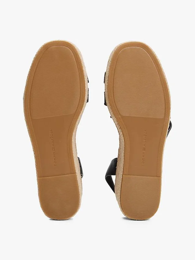 Espadrilles mit Lederriemen und Plateau Espadrilles mit Lederriemen und Plateau