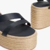 Espadrilles mit Lederriemen und Plateau Espadrilles mit Lederriemen und Plateau