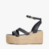 Espadrilles mit Lederriemen und Plateau Espadrilles mit Lederriemen und Plateau