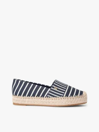 Espadrilles mit Streifenmuster und Plateausohle