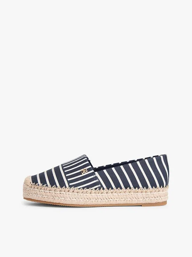 Espadrilles mit Streifenmuster und Plateausohle Espadrilles mit Streifenmuster und Plateausohle