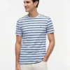 Extra Slim Stripe Stretch-Baumwoll-T-Shirt