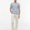 Extra Slim Stripe Stretch-Baumwoll-T-Shirt