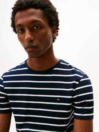 Extra Slim Stripe Stretch-Baumwoll-T-Shirt