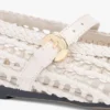 Flache Mary Jane aus gewebtem Ledermix