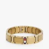 Flaches Gliederarmband mit Streifenakzent Flaches Gliederarmband mit Streifenakzent