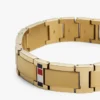 Flaches Gliederarmband mit Streifenakzent Flaches Gliederarmband mit Streifenakzent