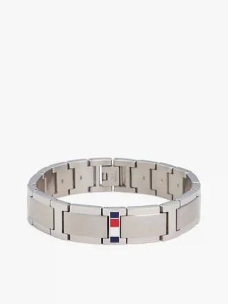 Flachglied-Armband mit Streifenakzent Flachglied-Armband mit Streifenakzent