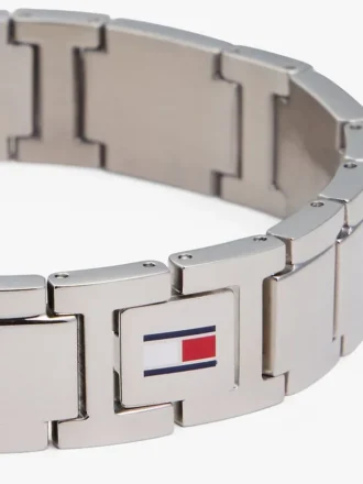 Flachglied-Armband mit Streifenakzent Flachglied-Armband mit Streifenakzent