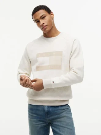 Flag-Logo-Sweatshirt mit gebürsteter Innenseite und Raglanärmeln