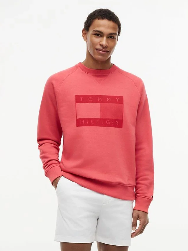 Flag-Logo-Sweatshirt mit gebürsteter Innenseite und Raglanärmeln Flag-Logo-Sweatshirt mit gebürsteter Innenseite und Raglanärmeln