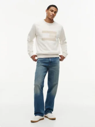Flag-Logo-Sweatshirt mit gebürsteter Innenseite und Raglanärmeln