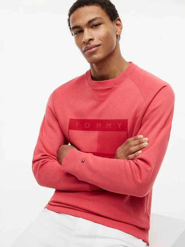 Flag-Logo-Sweatshirt mit gebürsteter Innenseite und Raglanärmeln Flag-Logo-Sweatshirt mit gebürsteter Innenseite und Raglanärmeln