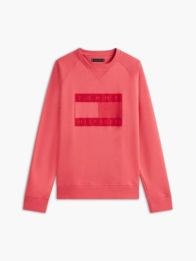Flag-Logo-Sweatshirt mit gebürsteter Innenseite und Raglanärmeln Flag-Logo-Sweatshirt mit gebürsteter Innenseite und Raglanärmeln