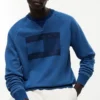 Flaggen-Logo-Sweatshirt mit Raglanärmeln, indigo-gefärbt Flaggen-Logo-Sweatshirt mit Raglanärmeln, indigo-gefärbt