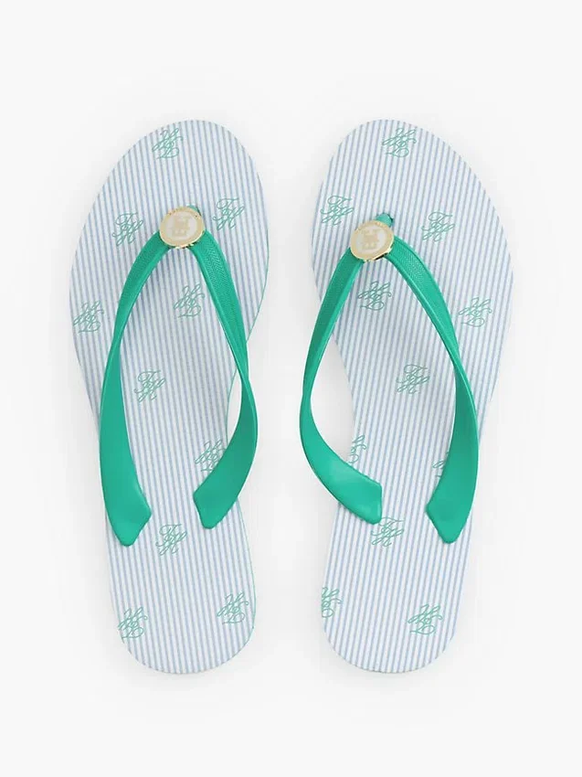 Flip-Flops mit Metallbeschlägen und Monogramm-Print Flip-Flops mit Metallbeschlägen und Monogramm-Print