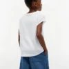 Flip-T-Shirt mit Pailletten-Blumenlogo für Kinder