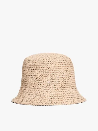 Gehäkelter Raffia-Bucket-Hut Gehäkelter Raffia-Bucket-Hut