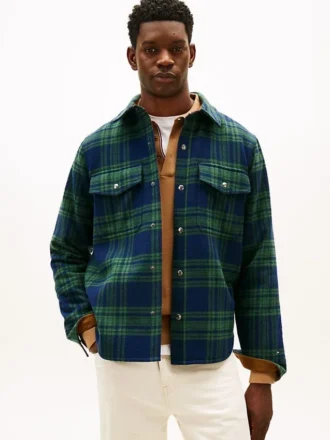 Gesteppte Hemdjacke aus Wollmischung mit Karomuster Gesteppte Hemdjacke aus Wollmischung mit Karomuster