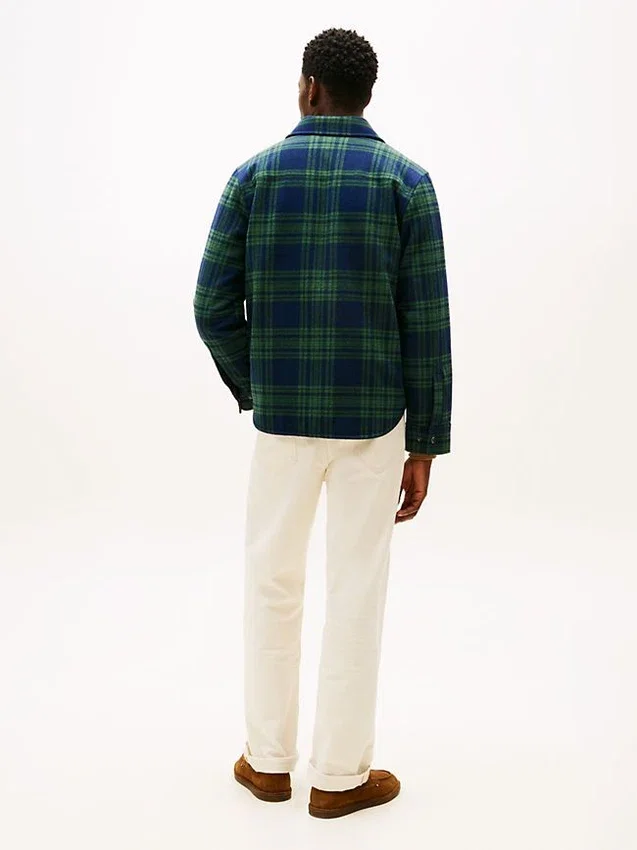 Gesteppte Hemdjacke aus Wollmischung mit Karomuster Gesteppte Hemdjacke aus Wollmischung mit Karomuster