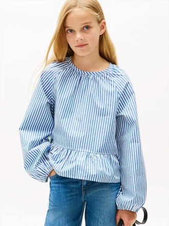 Gestreifte Popeline-Bluse für Kinder Gestreifte Popeline-Bluse für Kinder