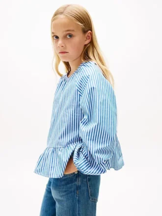 Gestreifte Popeline-Bluse für Kinder Gestreifte Popeline-Bluse für Kinder