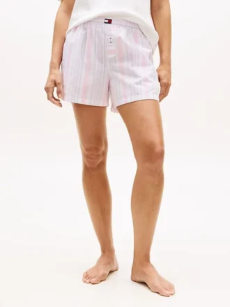 Gestreifte Popeline-Shorts Gestreifte Popeline-Shorts