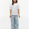 Gestreifte Pull-On-Jeans mit weitem Bein für Kinder