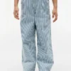 Gestreifte Pull-On-Jeans mit weitem Bein für Kinder