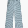 Gestreifte Pull-On-Jeans mit weitem Bein für Kinder