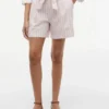 Gestreifte Shorts aus Leinenmischung mit Gürtel Gestreifte Shorts aus Leinenmischung mit Gürtel