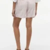 Gestreifte Shorts aus Leinenmischung mit Gürtel Gestreifte Shorts aus Leinenmischung mit Gürtel